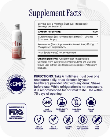 Rho Nutrition Liposomal Curcumin+ Resveratrol